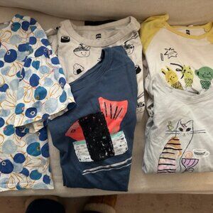Lot of (5) Tea Collection Long sleeve T Shirts ( 10 + 12)